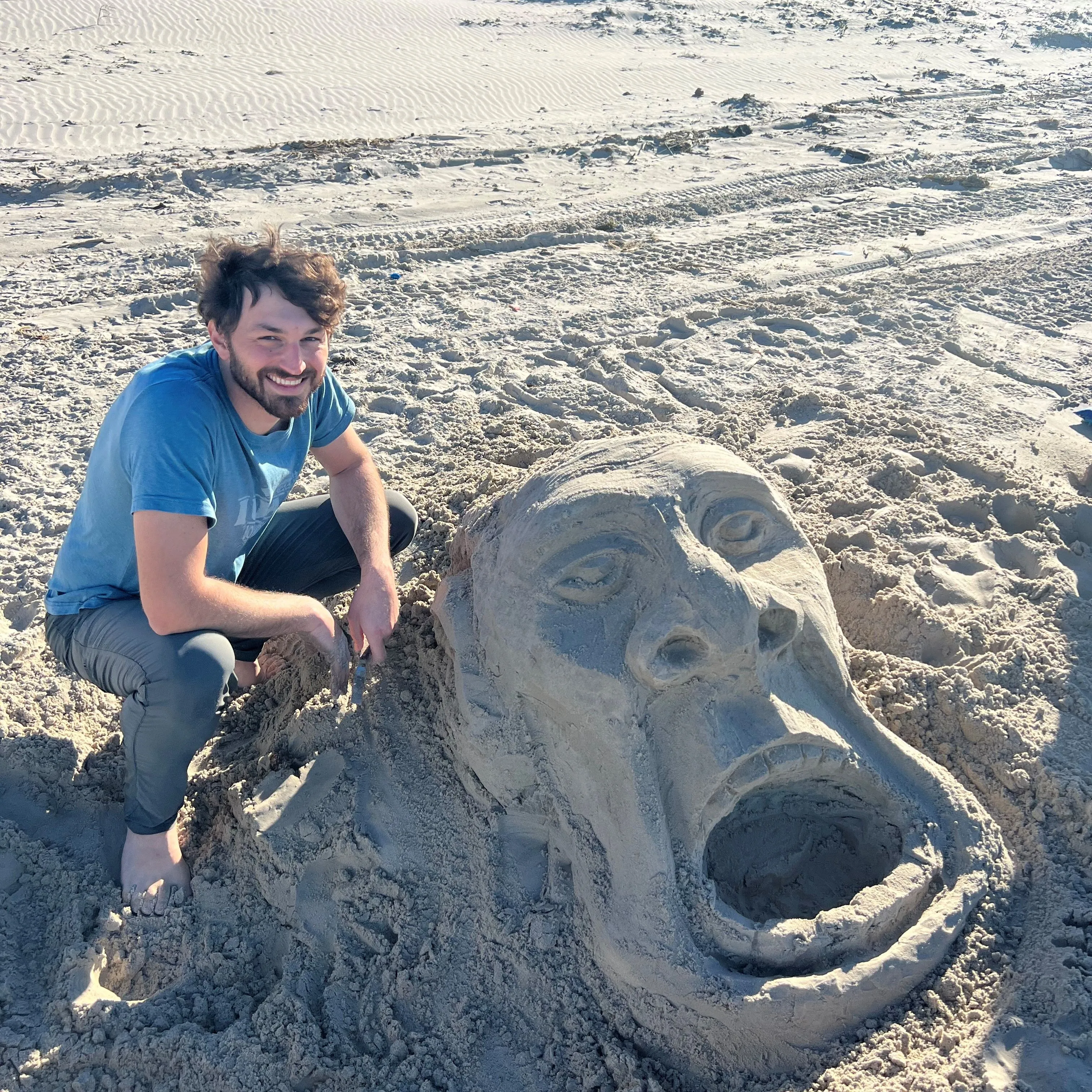 Me and a sand sculpture